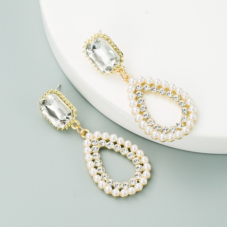 Korean fashion pearl geometric earrings's discount tags