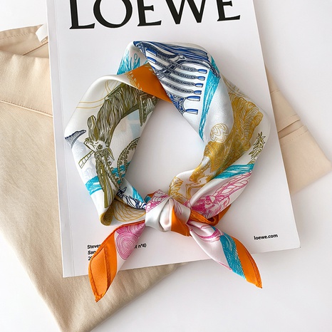 Korean spring and autumn small silk scarf's discount tags