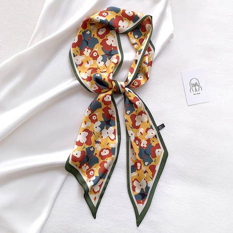 Elegante pañuelo de seda floral de primavera y otoño's discount tags