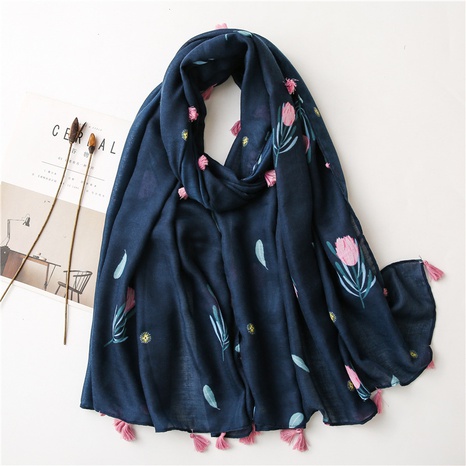 Pink korean fashion shawl long silk scarf's discount tags