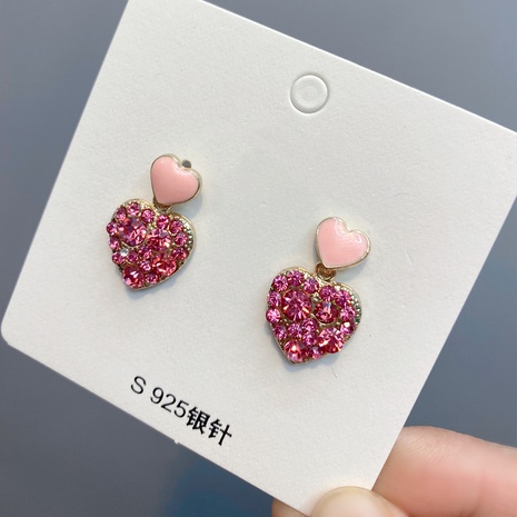 Pink Heart Fashion Diamonds Earrings's discount tags