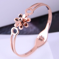 Bracelet de fleurs simples en acier titane de mode coréenne
