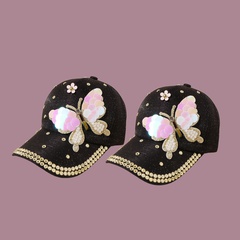 Korean fashion sequined butterfly baseball cap