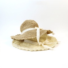 outdoor sun protection lace straw hat