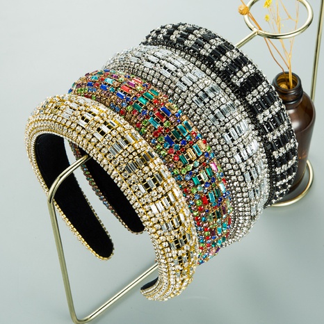 Diadema barroca de franela retro con diamantes de imitación's discount tags