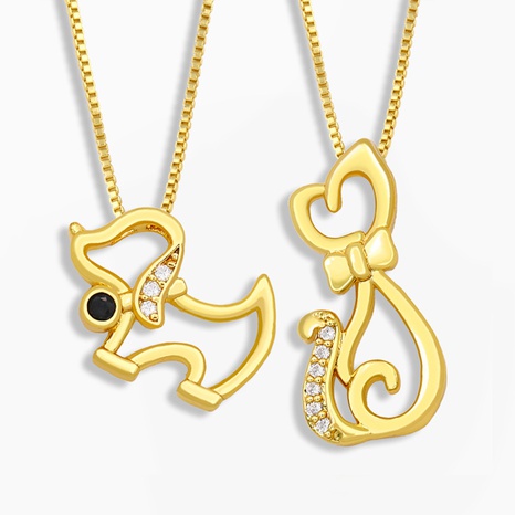 Cute fashion Cat Pendant necklace NHAS318383's discount tags