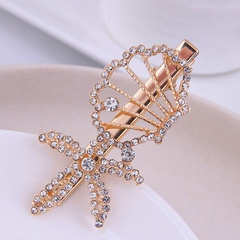 Korean fashion metal rhinestone starfish hairpin