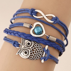 retro creative owl alloy braided bracelet
