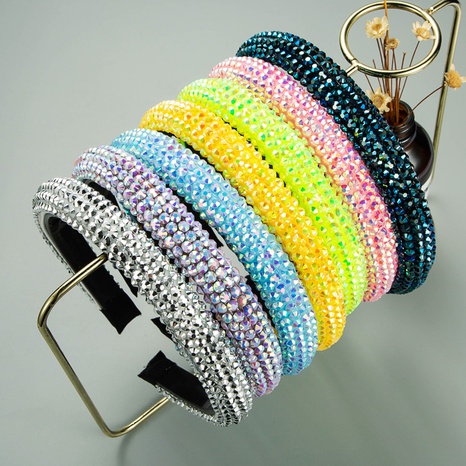 Diadema llena de diamantes de tela de color sólido de moda coreana's discount tags