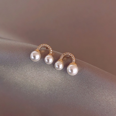 Korean micro-inlaid pearl earrings's discount tags