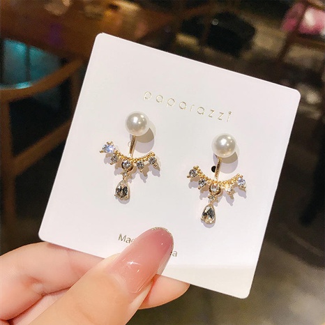 Korean fashion simple pearl earrings's discount tags