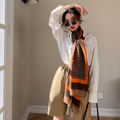 Bufanda de seda de protección solar de algodón y lino de moda coreana