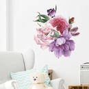 nouvelle mode rose violet grande fleur de pivoine sticker muralpicture11