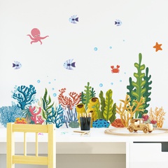 nouveaux stickers muraux aquarelle poisson corail