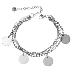 Korean fashion simple stainless steel simple round bracelet