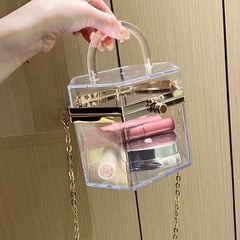 Transparent acrylic clip PVC box bag lipstick bag chain shoulder bag mini portable jelly bag