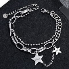 Korean fashion simple stainless steel star bracelet