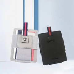 Korean work permit card holder mini buckle leather thin card holder wholesale