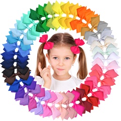 einfarbig gerippte Satinband Schleife Haarnadel Set für Kinder