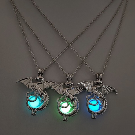 simple luminous dragon shape alloy necklace's discount tags