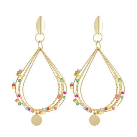 bohemian alloy earrings handmade bead winding earrings  NHJQ323534's discount tags