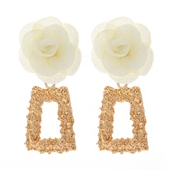 fashion chiffon cloth lace flower multi-layer earrings