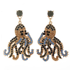 fashion diamond octopus earrings
