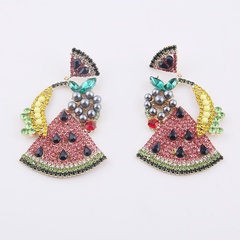 fashion baroque banana watermelon diamond earrings
