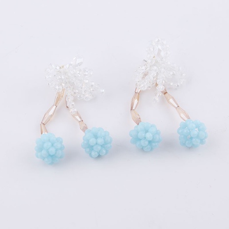 Korean fashion crystal flower bead earrings NHWJ323635's discount tags
