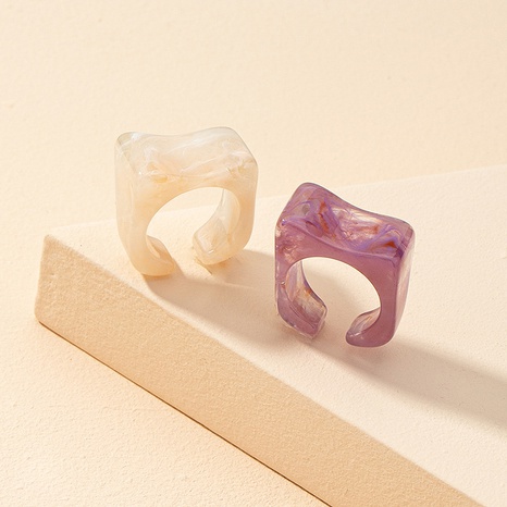 Mode Kontrast Farbe Harz Ring Set Großhandel's discount tags