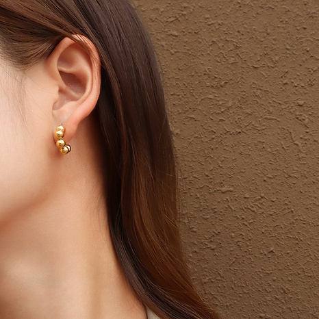 retro round bead C-shaped earrings NHOK323700's discount tags