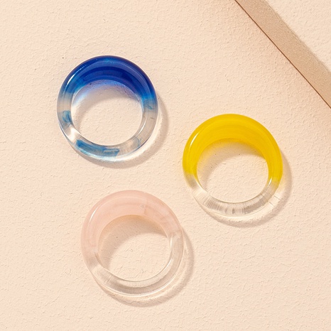 Koreanische einfache Farbe Acryl Ring Set's discount tags