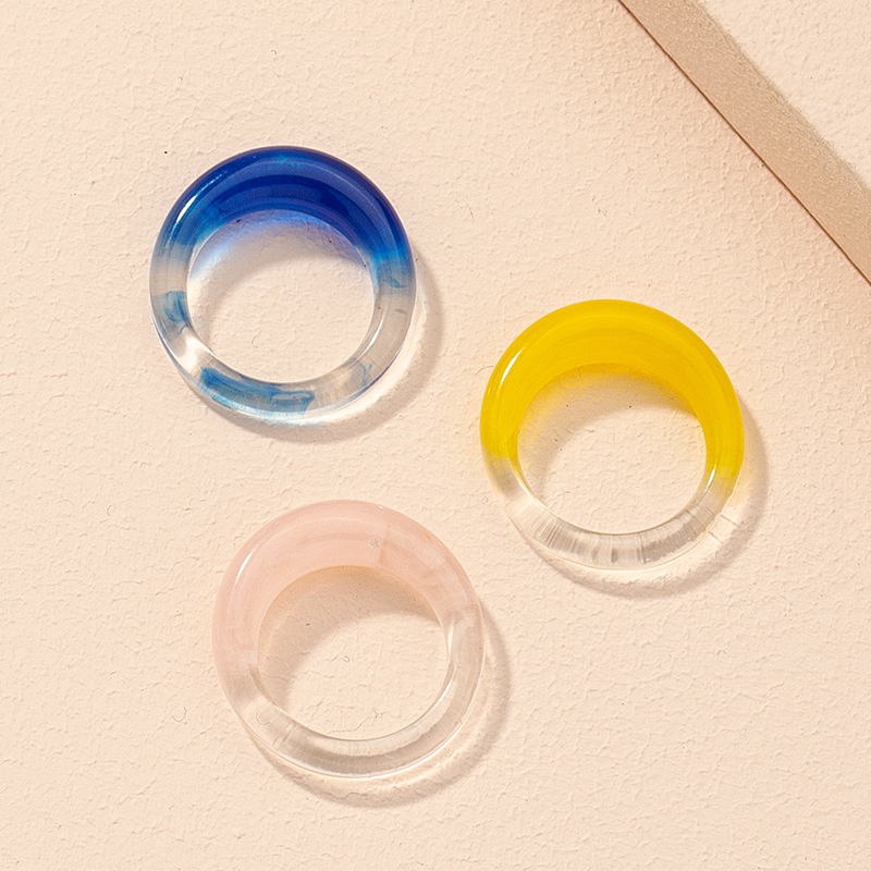 Koreanische einfache Farbe Acryl Ring Set