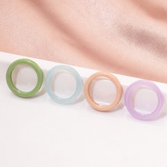 Korean simple candy color acrylic resin ring set
