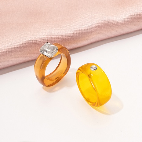 Korea einfache Mode transparente Acrylharz Ring Set's discount tags