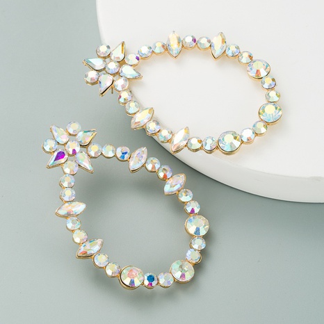 fashion geometric full diamond earrings 925 silver earrings NHLN323957's discount tags