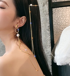 new korean long tassel pearl earrings