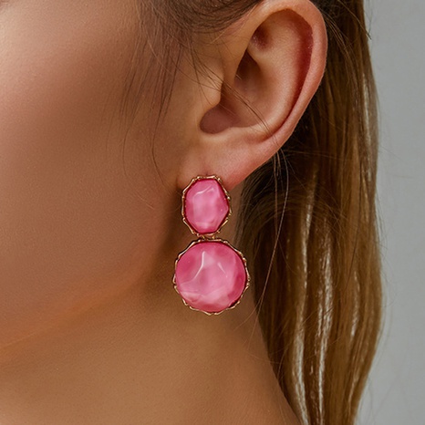 Korean round resin geometric earrings's discount tags