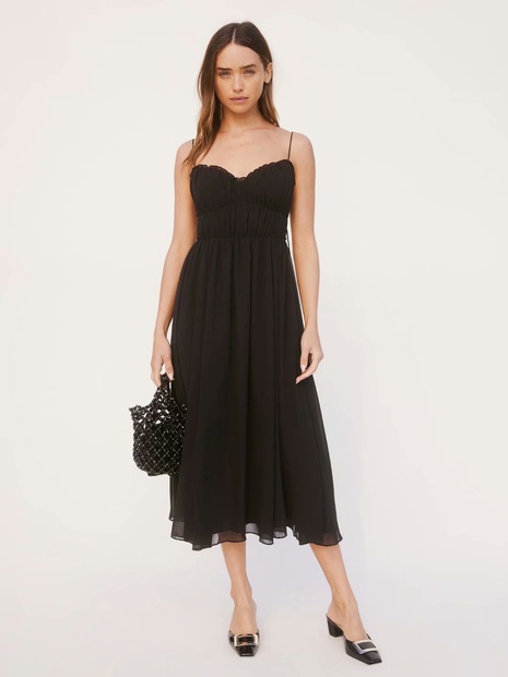 robe à bretelles noire rétro à la mode's discount tags
