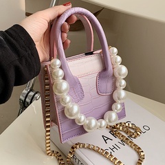 new trendy fashion messenger pearls square bag