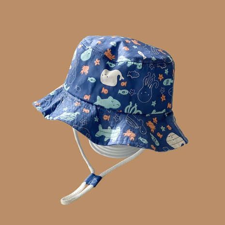 Chapeau de pêcheur mignon de la vie marine pour enfants coupe-vent de la mode coréenne's discount tags