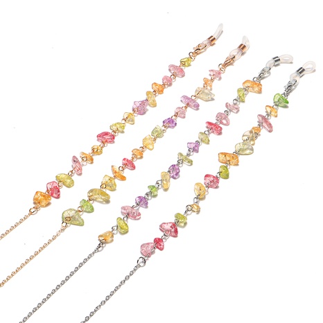 Fashion natural stone transparent color glasses chain's discount tags