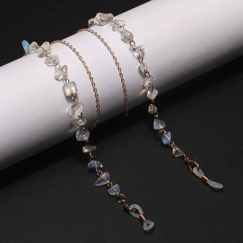 Fashion natural stone opal handmade glasses chain