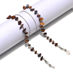 Fashion simple natural tiger's eye stone glasses chain