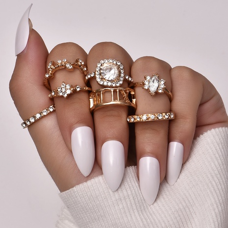 fashion full diamond ring set's discount tags