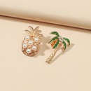 Korea simple cute pineapple coconut tree pearl brooch setpicture10