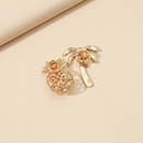 Conjunto de broche de perlas de rbol de coco de pia lindo simple de Coreapicture11