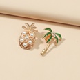Korea simple cute pineapple coconut tree pearl brooch setpicture13