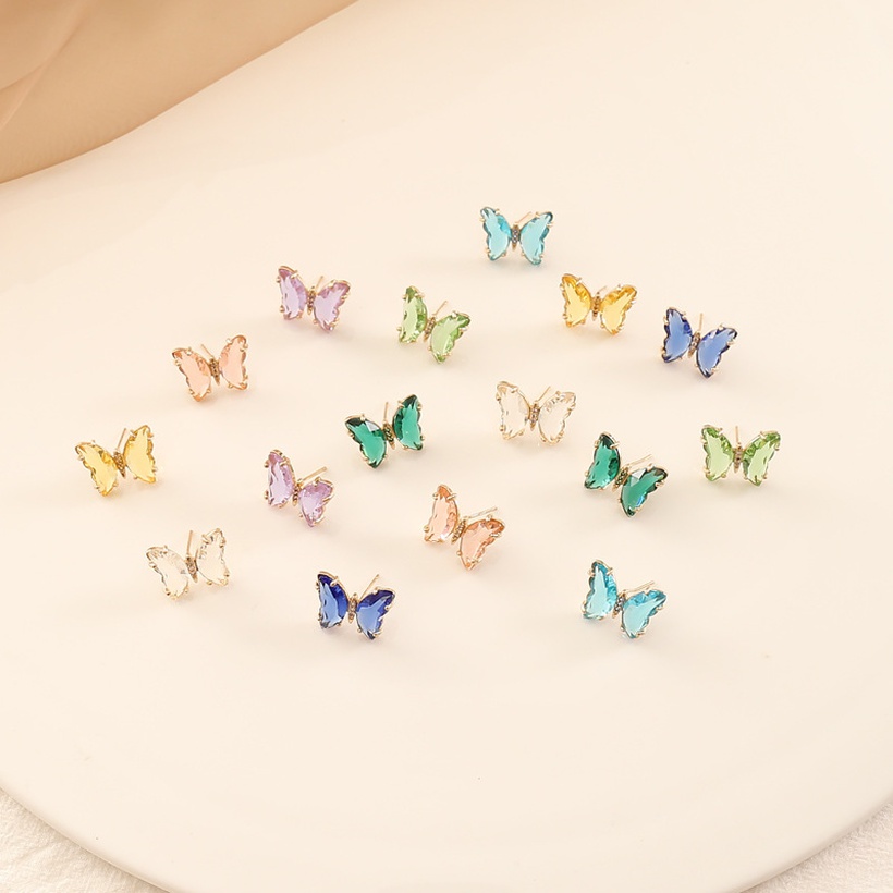Bijoux Fantaisie Boucles Doreilles | Boucles D39oreilles Papillon En Diamant Incrust De Zircons Colors - KI29628