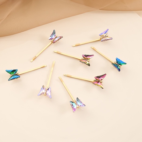 horquilla de mariposa de cristal multicolor de moda's discount tags